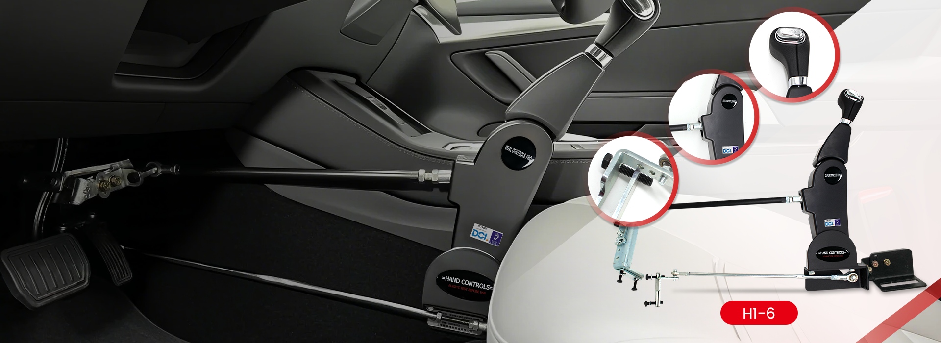 ACAR-H1-6 Professional Passenger Car Hand Controls